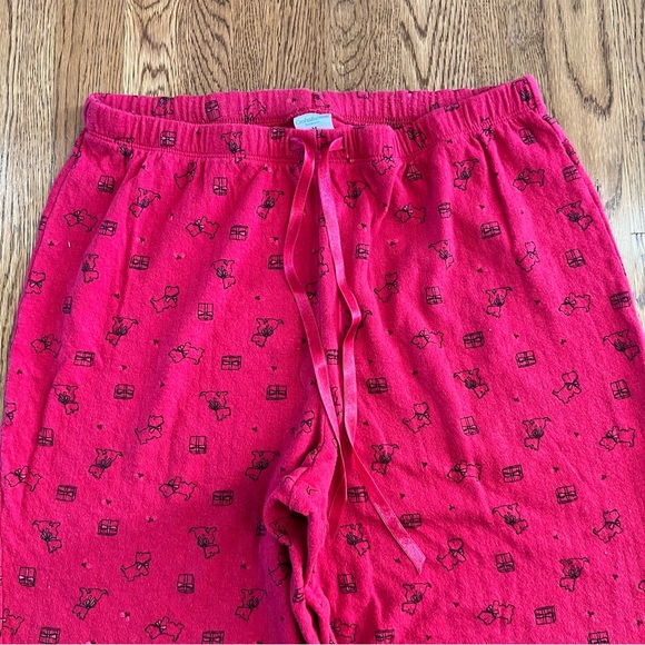 Croft & Barrow Intimates Medium Scottie Dog Winter Pajama Set Red Shirt Pants - Picture 7 of 8
